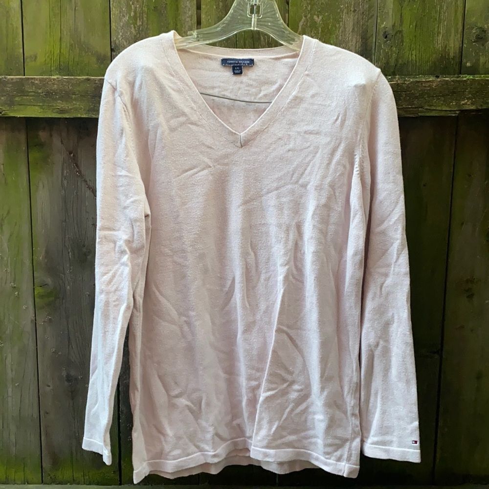 Tommy Hilfiger pink shimmer top sz. L